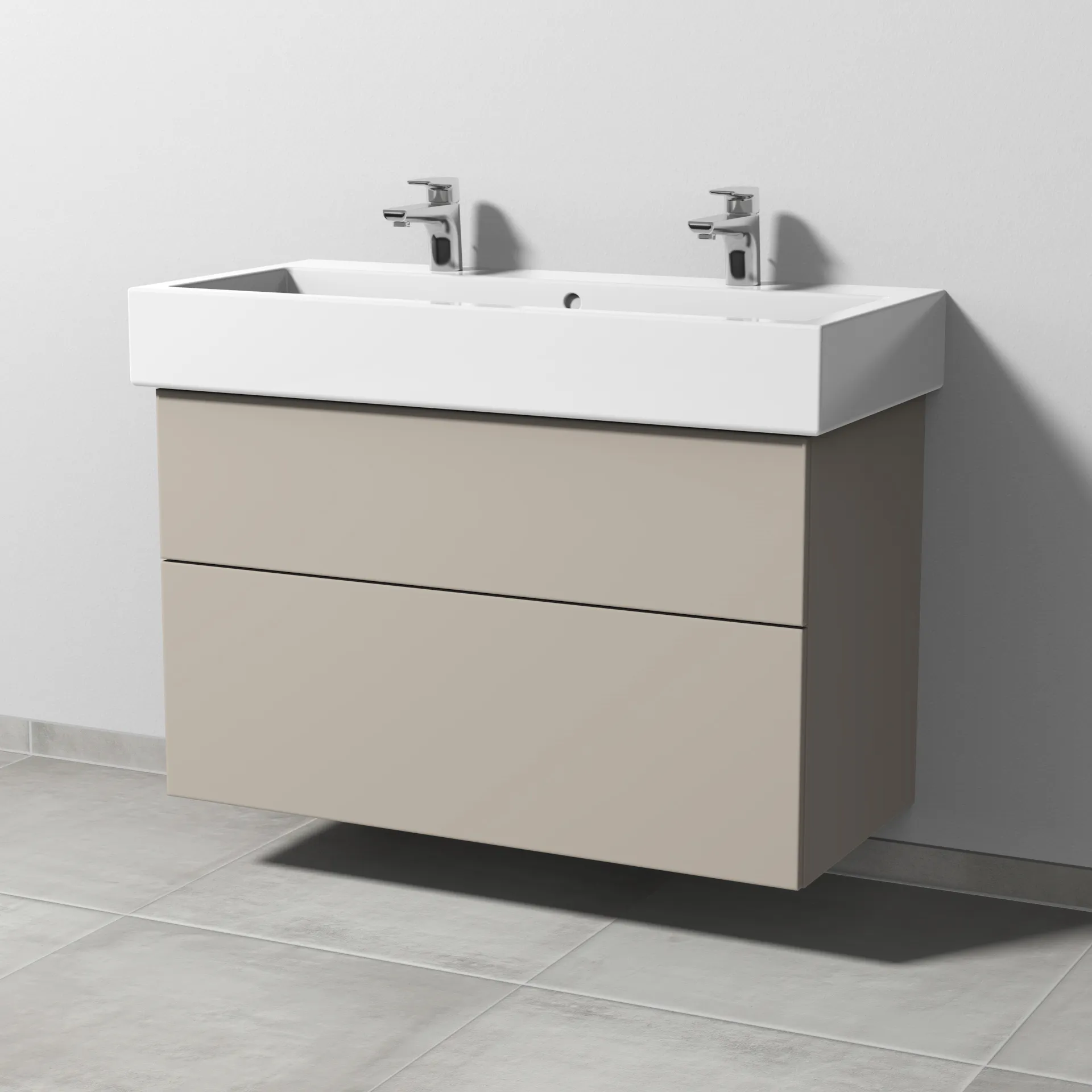Sanipa Waschtischunterschrank „3way“ passend zu Keramik-Waschtische Vero von Duravit 950 × 593 × 447 mm in Kaschmir (matt)