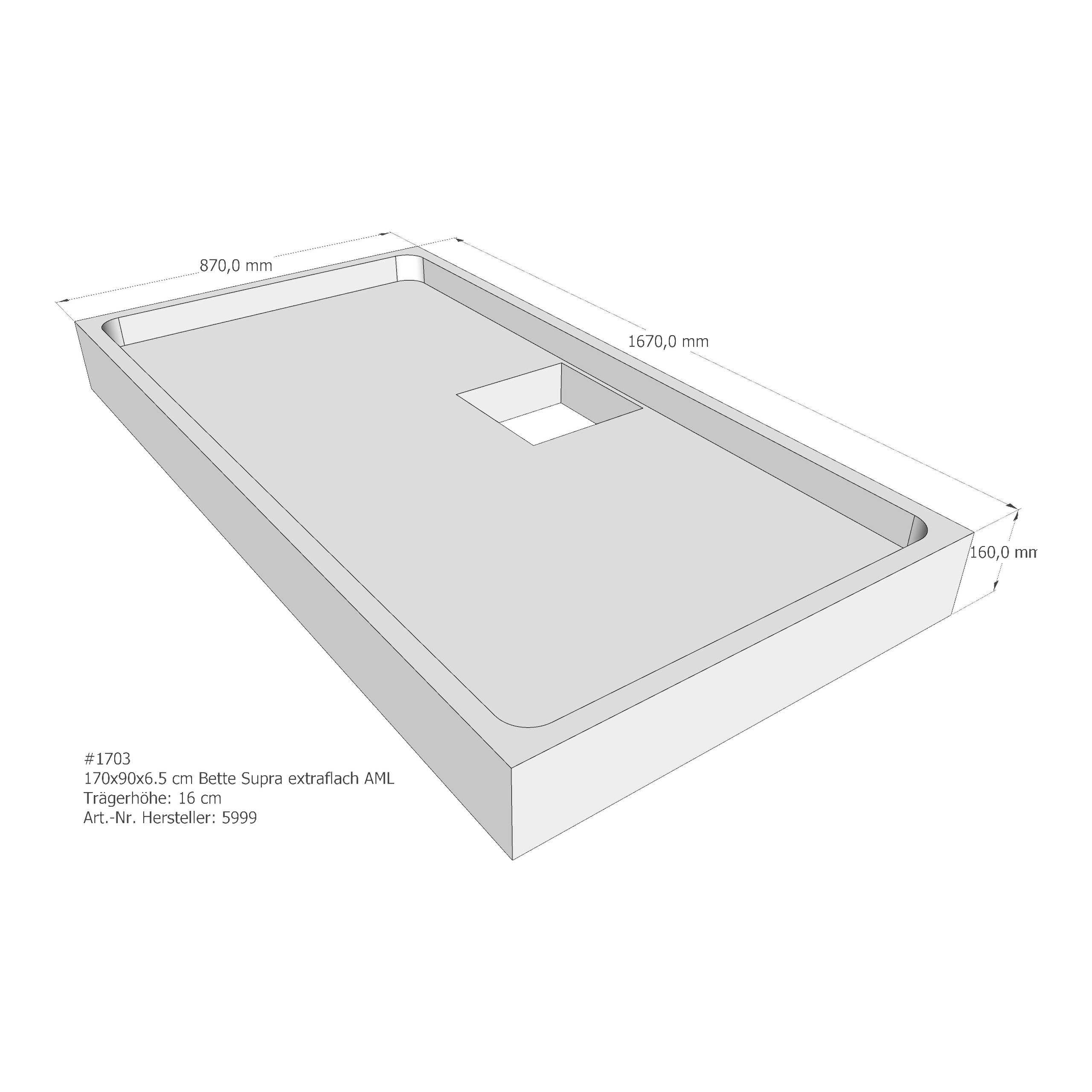 Duschwannenträger für Bette Supra (extraflach) 170 × 90 × 6,5 cm Duschwannenträger für Bette Supra (extraflach) 170 × 90 × 6,5 cm