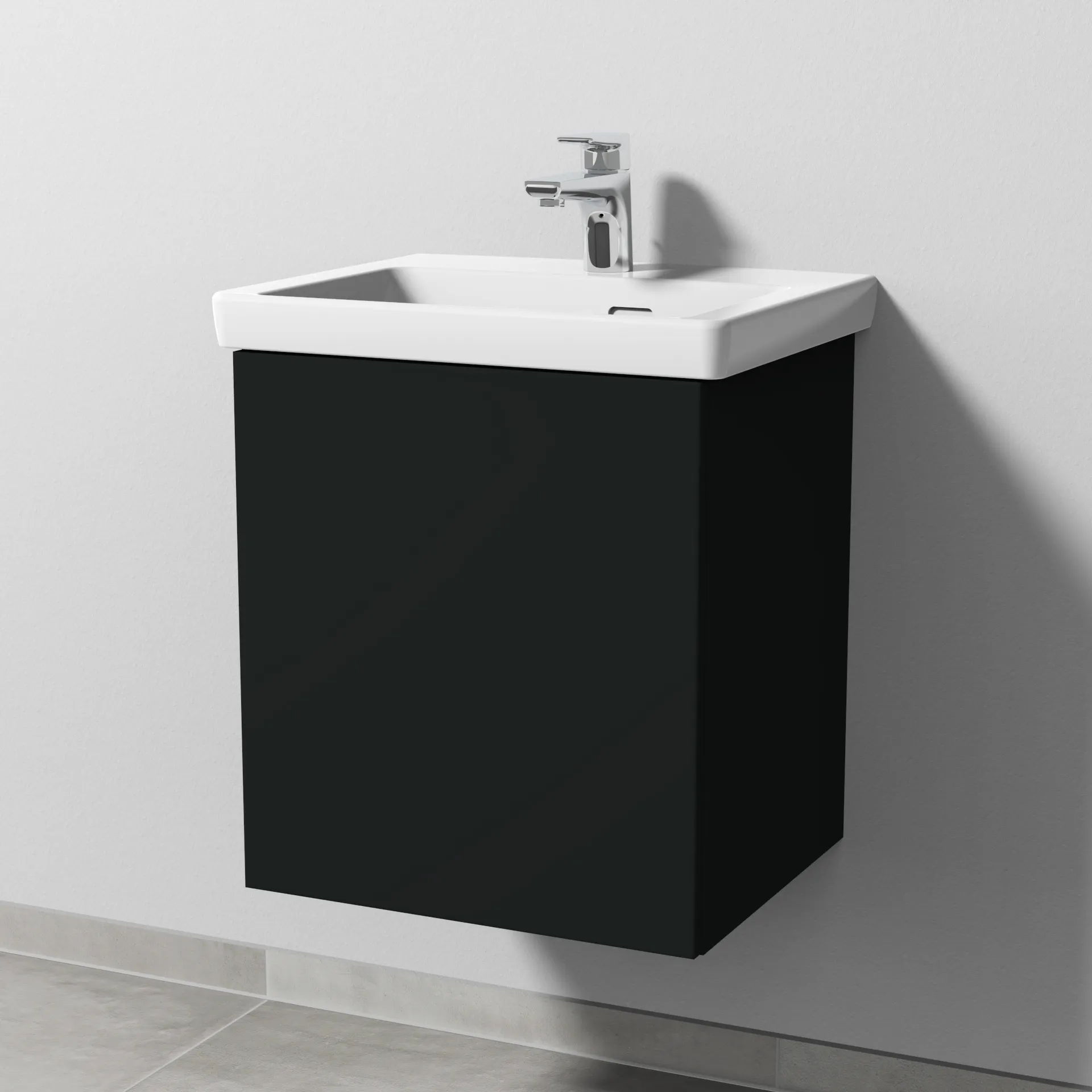Sanipa Waschtischunterschrank „3way“ 457 × 517 × 391 mm in Vulkan (matt), Anschlag links