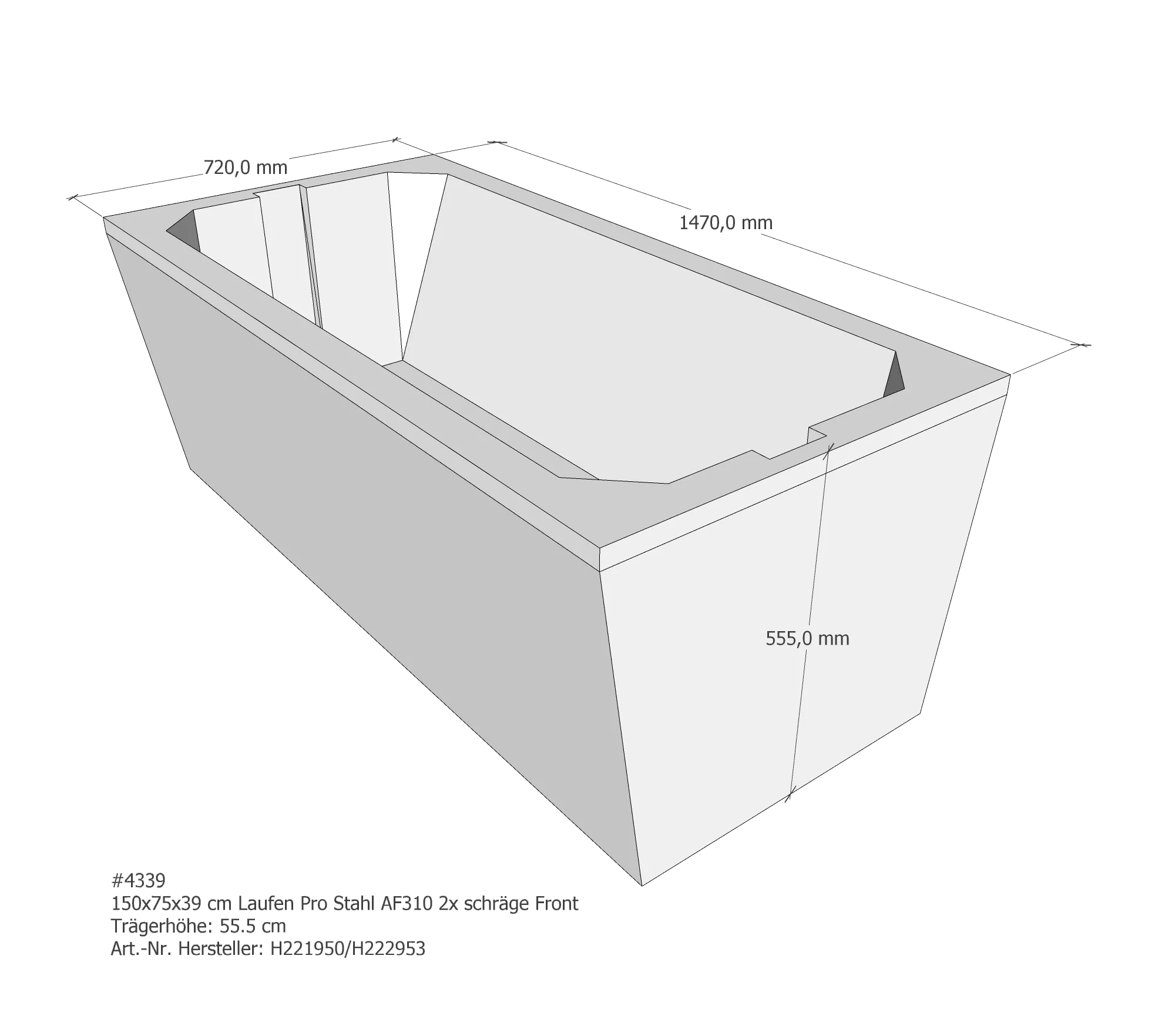Badewannenträger passend für Laufen 150 × 75 × 39 cm Badewannenträger passend für Laufen 150 × 75 × 39 cm