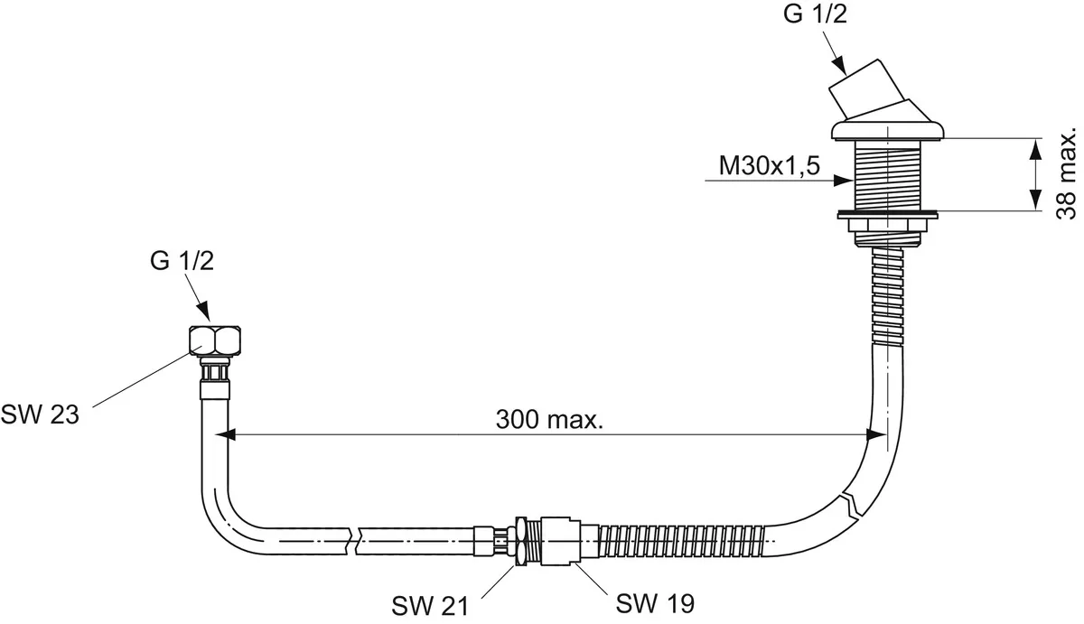 Handbrauseanschluss Chrom Handbrauseanschluss Chrom
