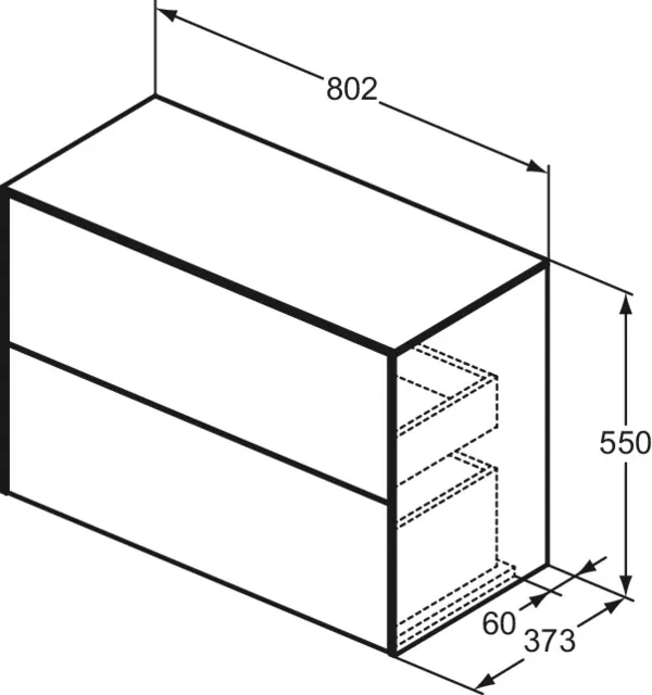 Ideal Standard Waschtischunterschrank „Conca“ 80,2 × 55 × 37,3 cm Anthrazit matt lackiert Ideal Standard Waschtischunterschrank „Conca“ 80,2 × 55 × 37,3 cm Anthrazit matt lackiert