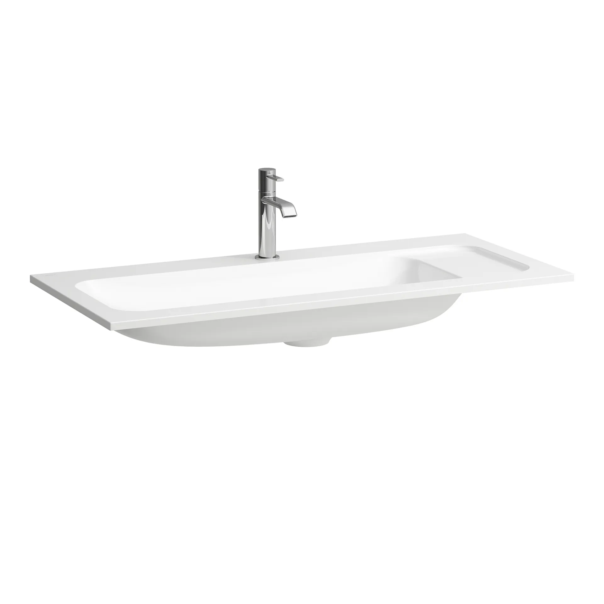 Laufen Möbelwaschtisch Slim MEDA 445x975x130 Marbond Ablage re 1 Hl o.Ül. weiß Laufen Möbelwaschtisch Slim MEDA 445x975x130 Marbond Ablage re 1 Hl o.Ül. weiß