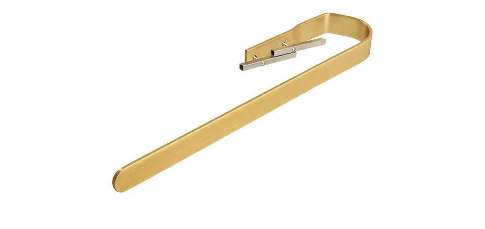 BEMM Handtucharm Plawa Softline, gold gebürstet, Länge 550 mm, Höhe 40 mm, Tiefe ca. 50 mm