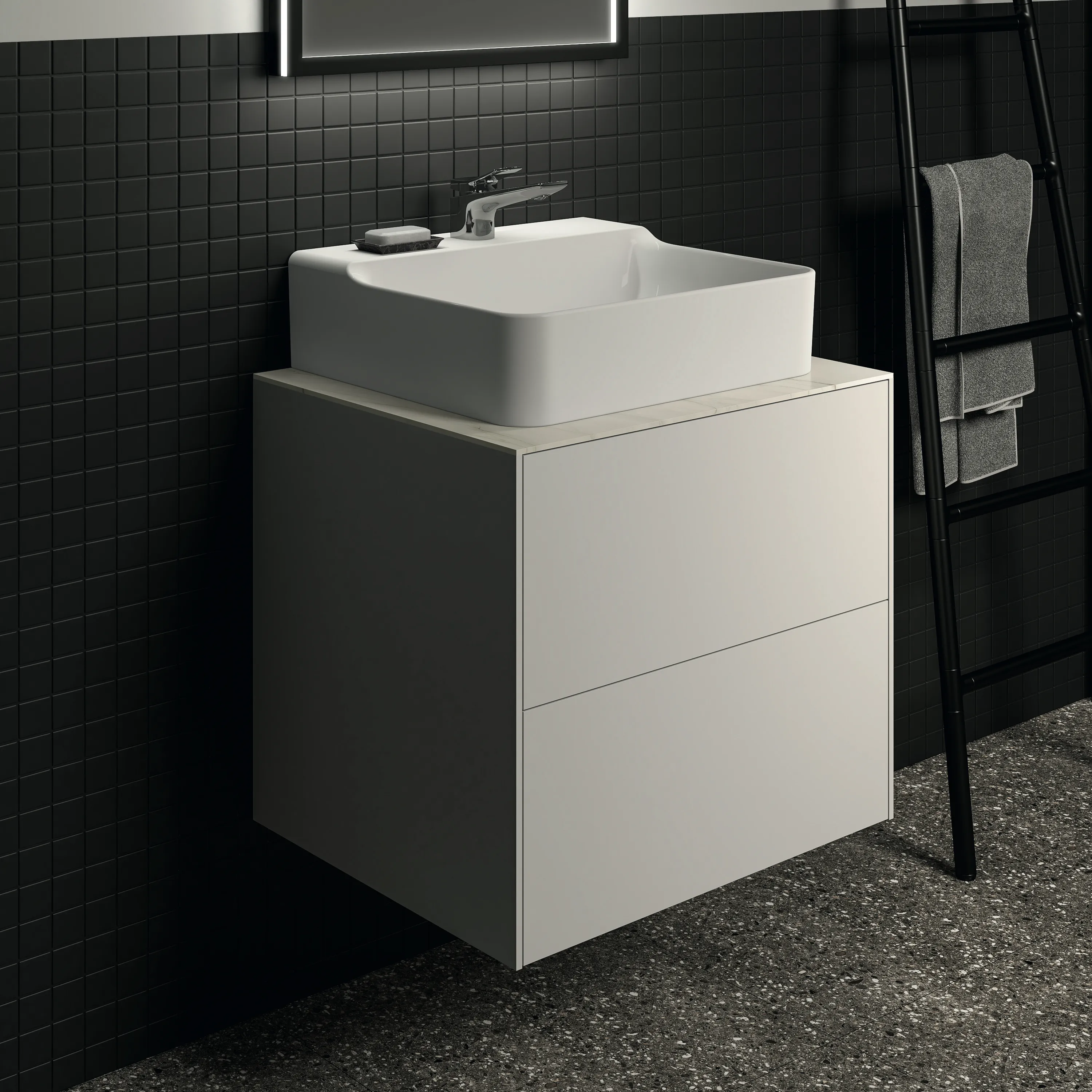 Ideal Standard Waschtischunterschrank „Conca“ 60 × 54 × 50,5 cm Weiß matt lackiert Ideal Standard Waschtischunterschrank „Conca“ 60 × 54 × 50,5 cm Weiß matt lackiert