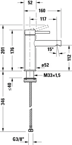 Cir. 1Heb.-Wtmi. M chr 52x176x160 Ala:117 Ans.m. Schl.Ans.: 3/8" Strhlfo.