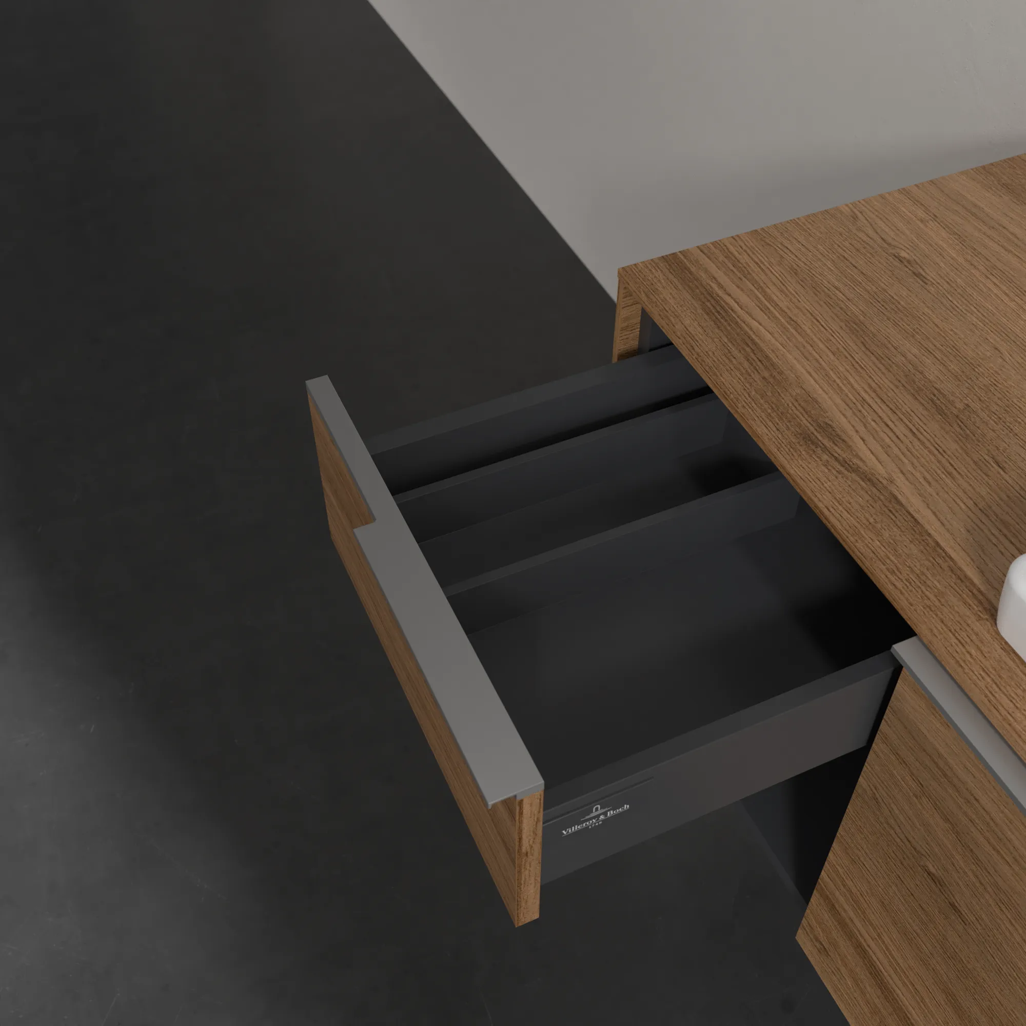 Villeroy & Boch Waschtischunterschrank mit Regalelement „Subway 3.0“ für Schrankwaschtisch 1001 × 423 × 516 mm Kansas Oak, für Becken rechts