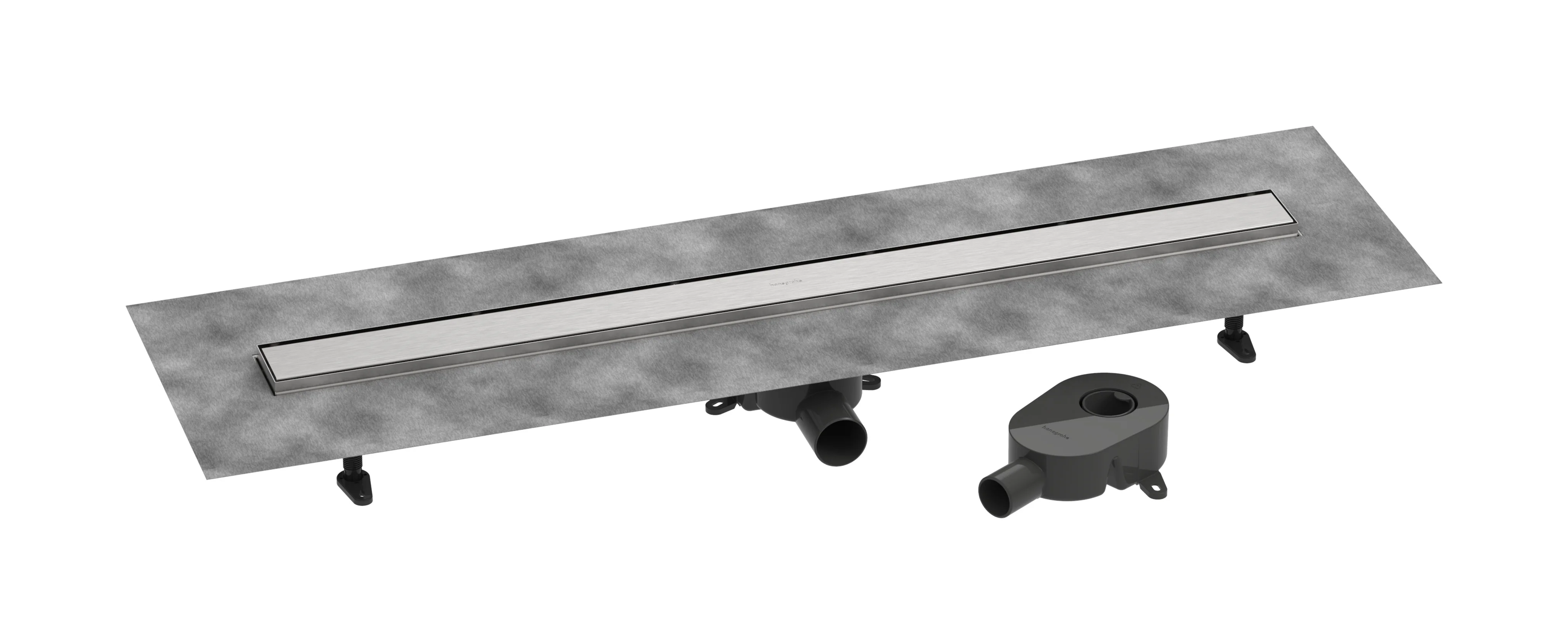 Hansgrohe RainDrain Go Komplettset Duschrinne 1000 mm, rückseitig befliessbar, Edelstahl V2A, Standard-/flache Installation Hansgrohe RainDrain Go Komplettset Duschrinne 1000 mm, rückseitig befliessbar, Edelstahl V2A, Standard-/flache Installation