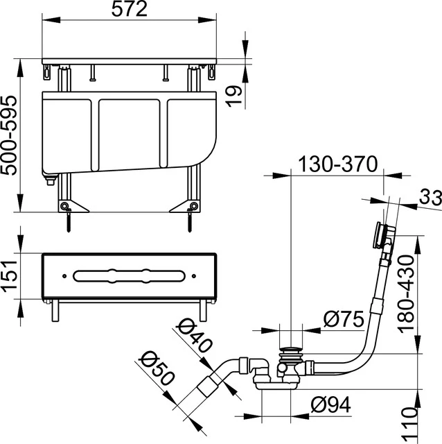 Arm.-Zub. 51130000075 Montageblock für 51130 010500 verchromt