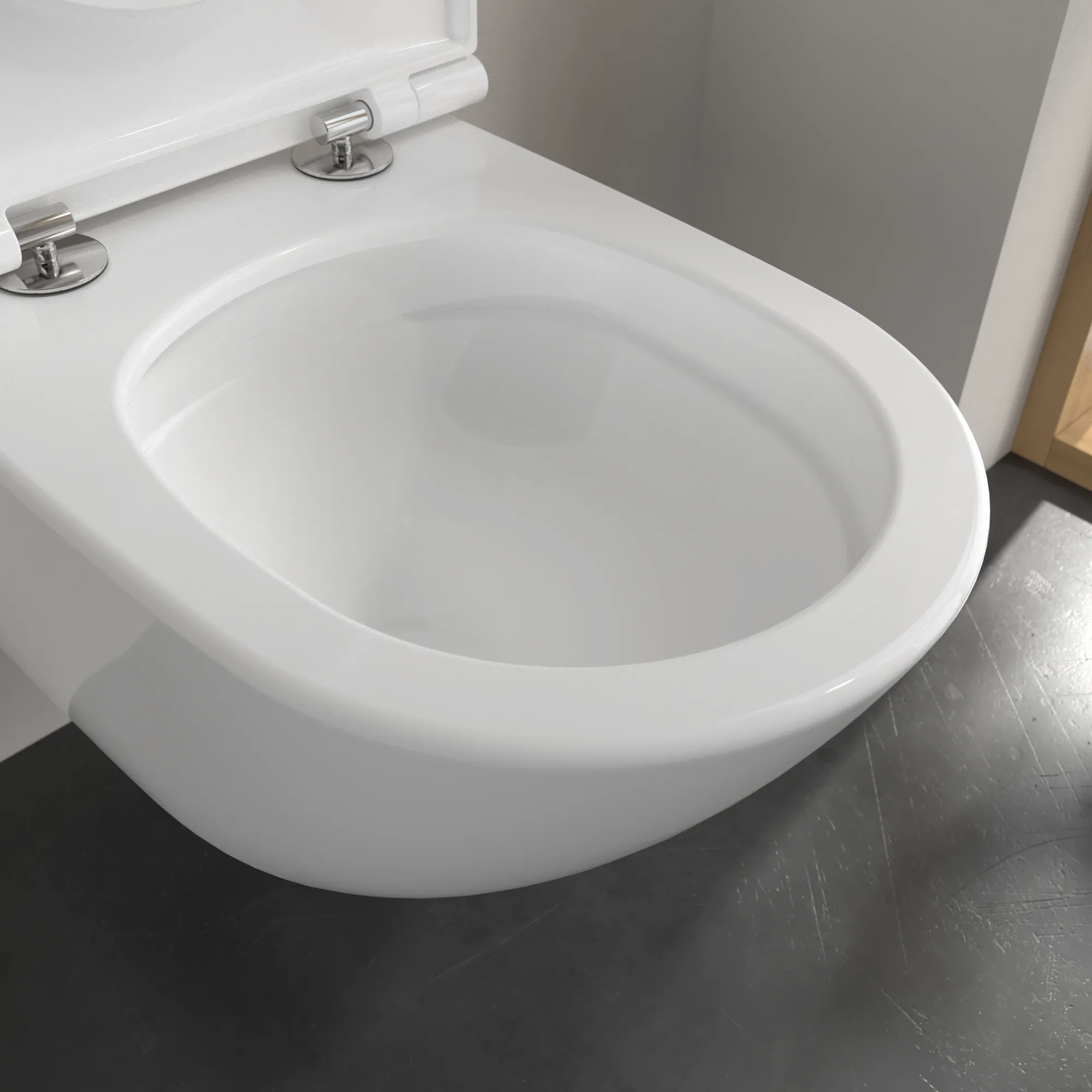 Wand-Tiefspül-WC Combi-Pack „Universo TwistFlush“ 37 × 36 × 56 × 56 cm in Weiß Alpin, mit CeramicPlus, ohne Spülrand Wand-Tiefspül-WC Combi-Pack „Universo TwistFlush“ 37 × 36 × 56 × 56 cm in Weiß Alpin, mit CeramicPlus, ohne Spülrand