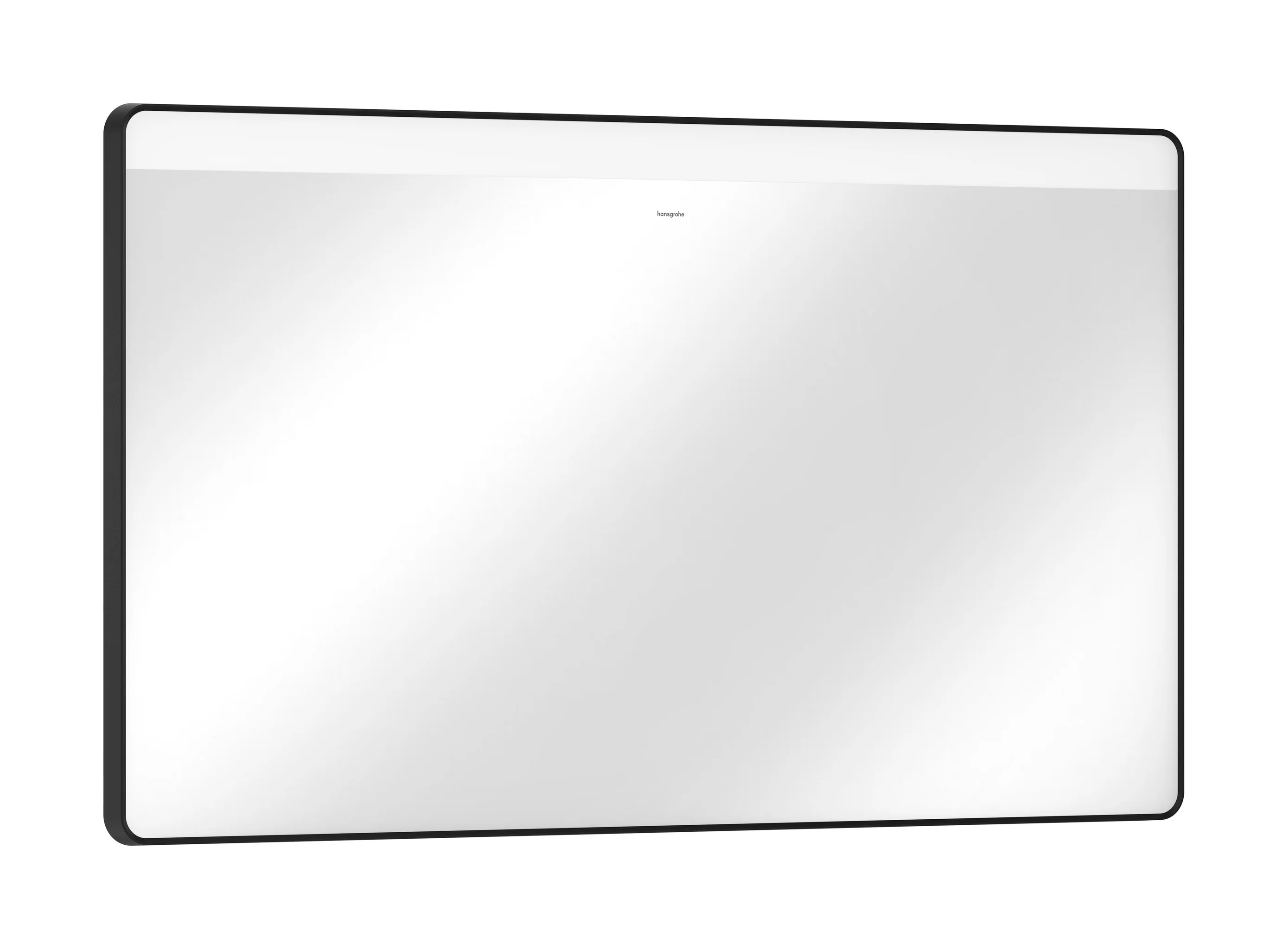 Hansgrohe Xarita Lite Q Spiegel mit horizontaler LED-Beleuchtung, Mattschwarz, Maße 1200 x 700 x 30 mm