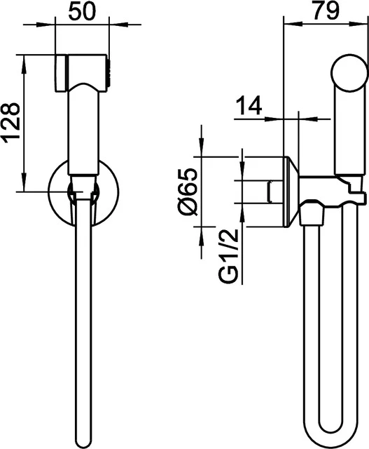 Arm.-Zub. 59983010000 Hygienebrause mit Schlauchanschluß verchromt