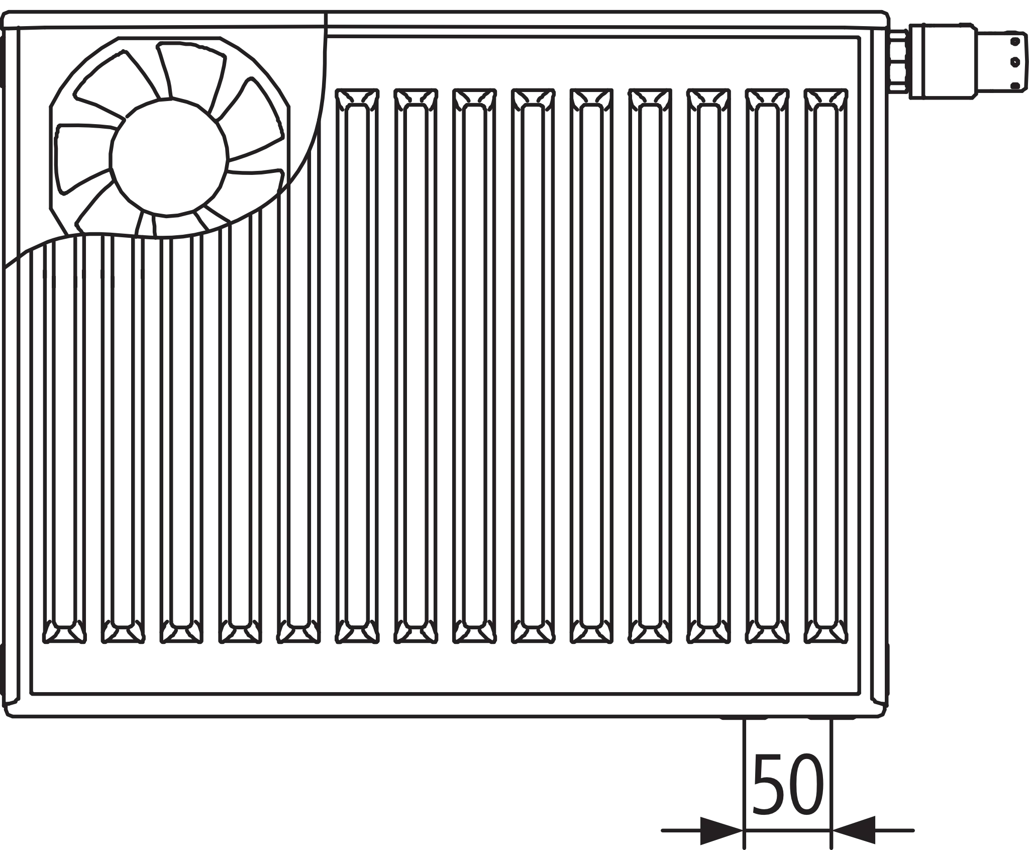 Kermi Wärmepumpen-Design-Flachheizkörper „x-flair Profil-V“ 40 × 90 cm in Weiß