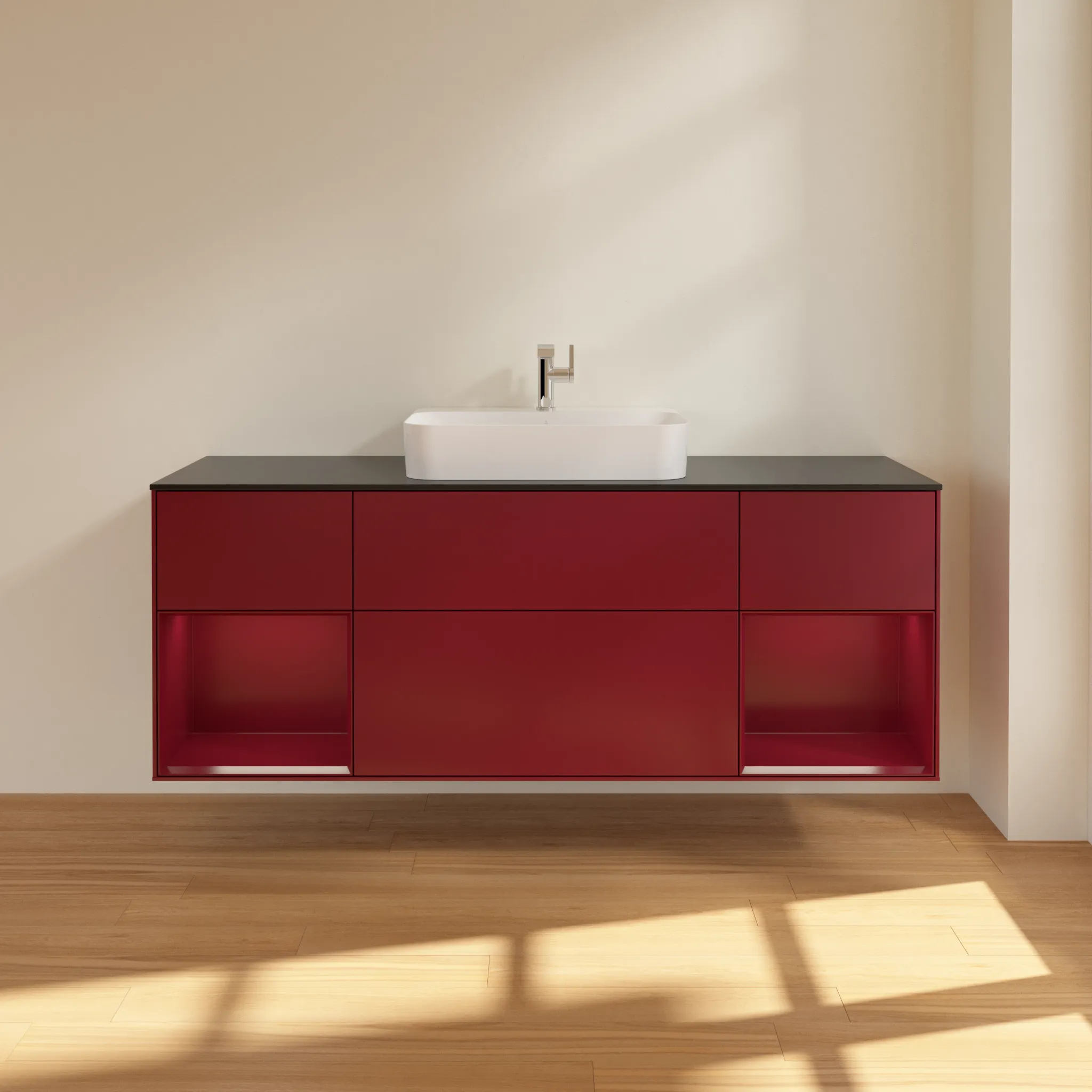 Villeroy & Boch Waschtischunterschrank „Finion“ für Schrankwaschtisch 1600 × 603 × 501 mm Peony Matt Lacquer, für Becken mittig Villeroy & Boch Waschtischunterschrank „Finion“ für Schrankwaschtisch 1600 × 603 × 501 mm Peony Matt Lacquer, für Becken mittig