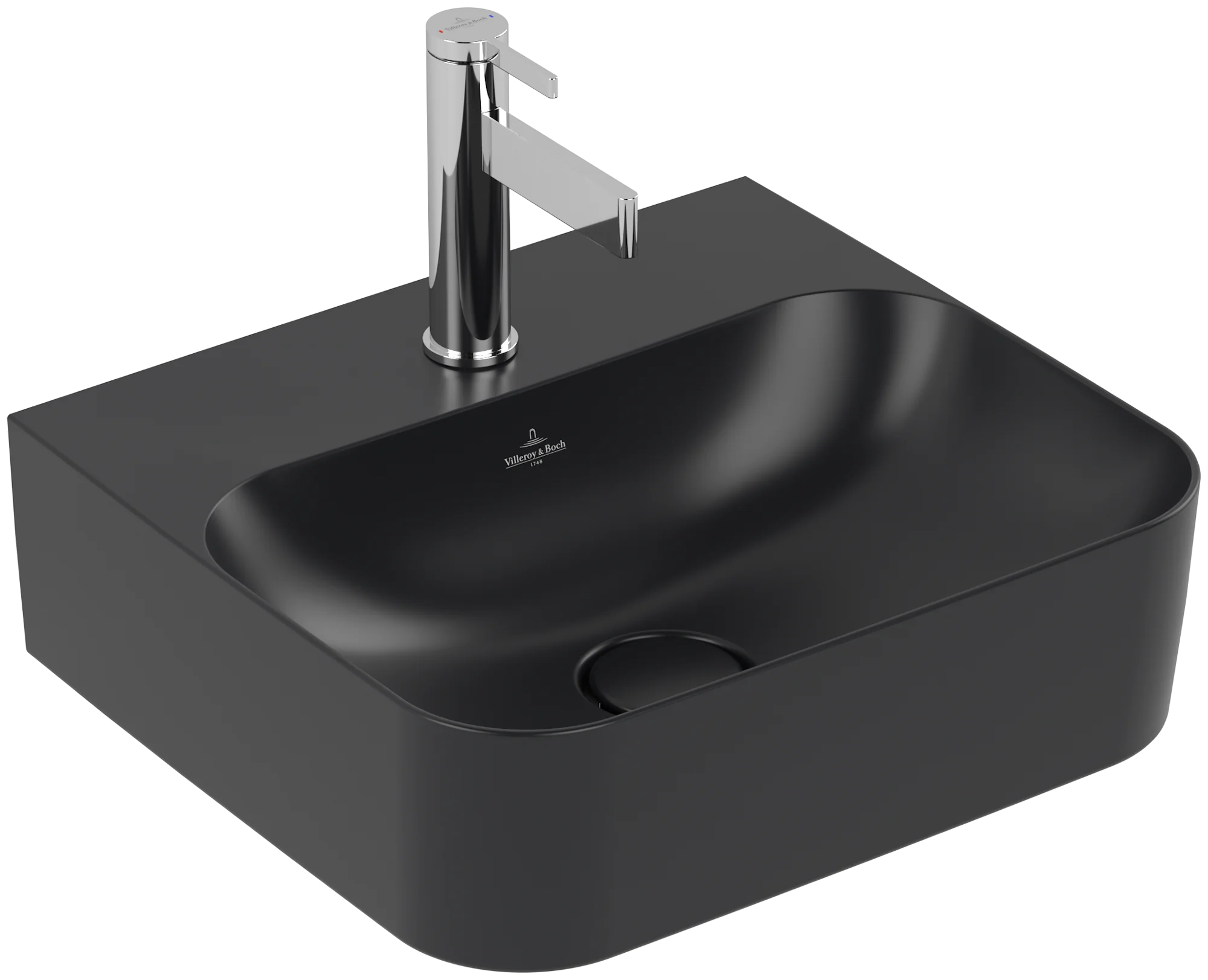 Villeroy & Boch Handwaschbecken Finion 430x390mm Rechteck Pure Black CeramicPlus Villeroy & Boch Handwaschbecken Finion 430x390mm Rechteck Pure Black CeramicPlus