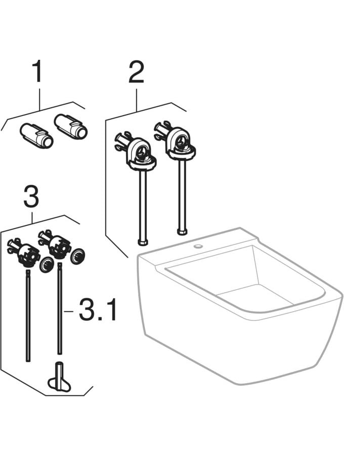 Wand-Bidet „iCon“, mit Überlauf, Befestigung verdeckt