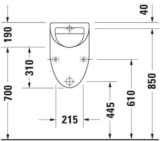Urinal Fizz, Zulauf von hinten absaugend, ohne Deckel, ohne Fliege, weiß Urinal Fizz, Zulauf von hinten absaugend, ohne Deckel, ohne Fliege, weiß
