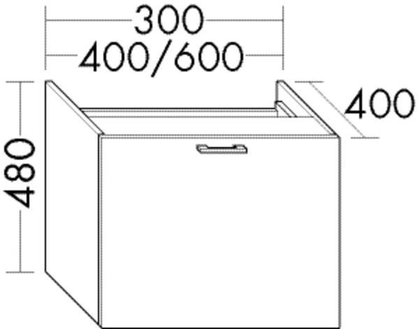 burgbad Hochschrank „Sys30“ 340 × 480 × 440 mm in Weiß Hochglanz