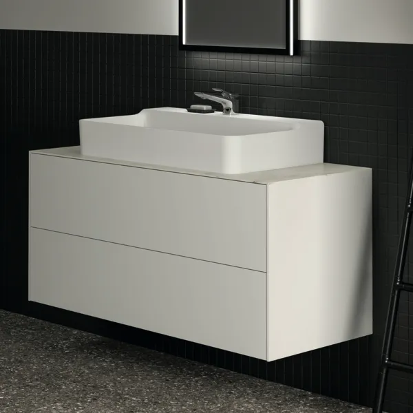 Ideal Standard Waschtischunterschrank Conca, 2 Auszüge, ohne Platte, 1200x505x540mm, Weiß Ideal Standard Waschtischunterschrank Conca, 2 Auszüge, ohne Platte, 1200x505x540mm, Weiß