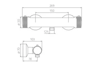 HSK Duschthermostat „AquaXPro“ Ausladung 103 mm in Gunmetal (gebürstet) HSK Duschthermostat „AquaXPro“ Ausladung 103 mm in Gunmetal (gebürstet)