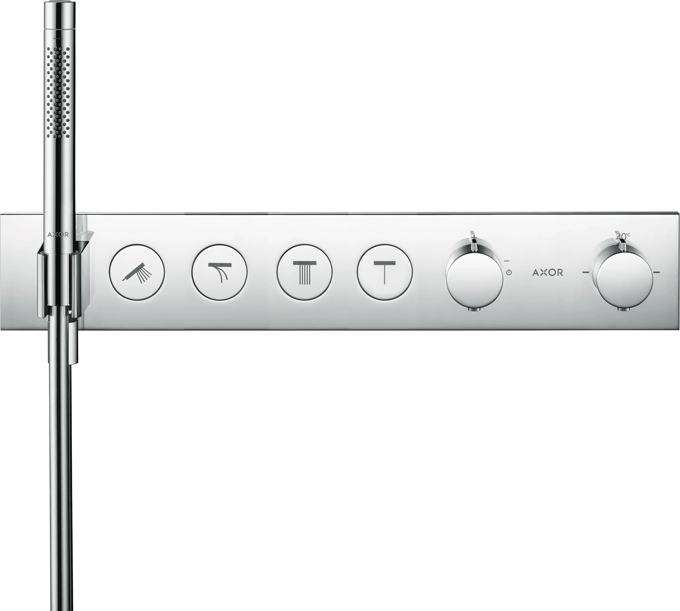 Hansgrohe AXOR ShowerSolutions Thermostatmodul Select 600/90 Unterputz, Chrom, 4 Verbraucher, max. Durchfluss 38 l/min, einstellbare Temperaturbegrenzung