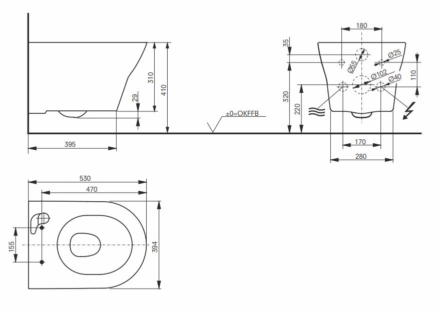 Toto Wand-Tiefspül-WC für Washlet „MH“ 394 × 339 × 530 mm in weiß Toto Wand-Tiefspül-WC für Washlet „MH“ 394 × 339 × 530 mm in weiß