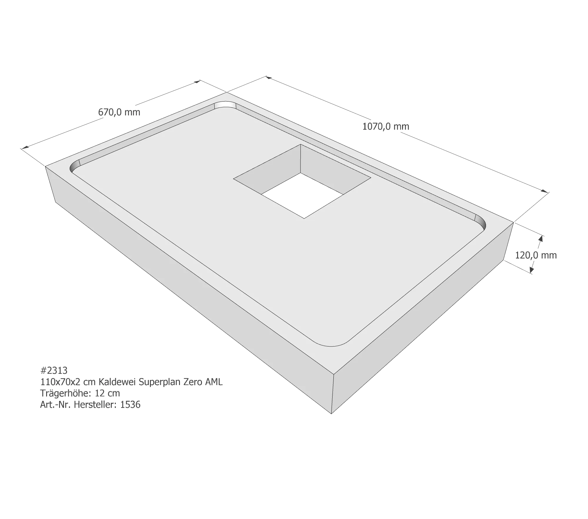 Duschwannenträger für Kaldewei Superplan Zero 110 × 70 × 2 cm Breite: 70 cm / Länge: 110 cm Duschwannenträger für Kaldewei Superplan Zero 110 × 70 × 2 cm Breite: 70 cm / Länge: 110 cm