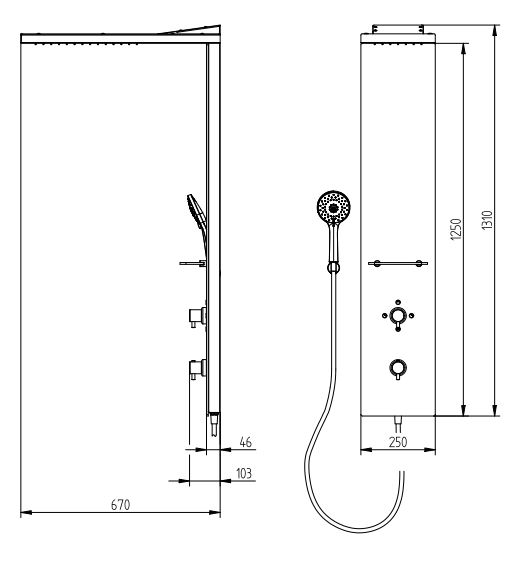 HSK Duschpaneel „Lavida Wall 2.0“ in schwarz