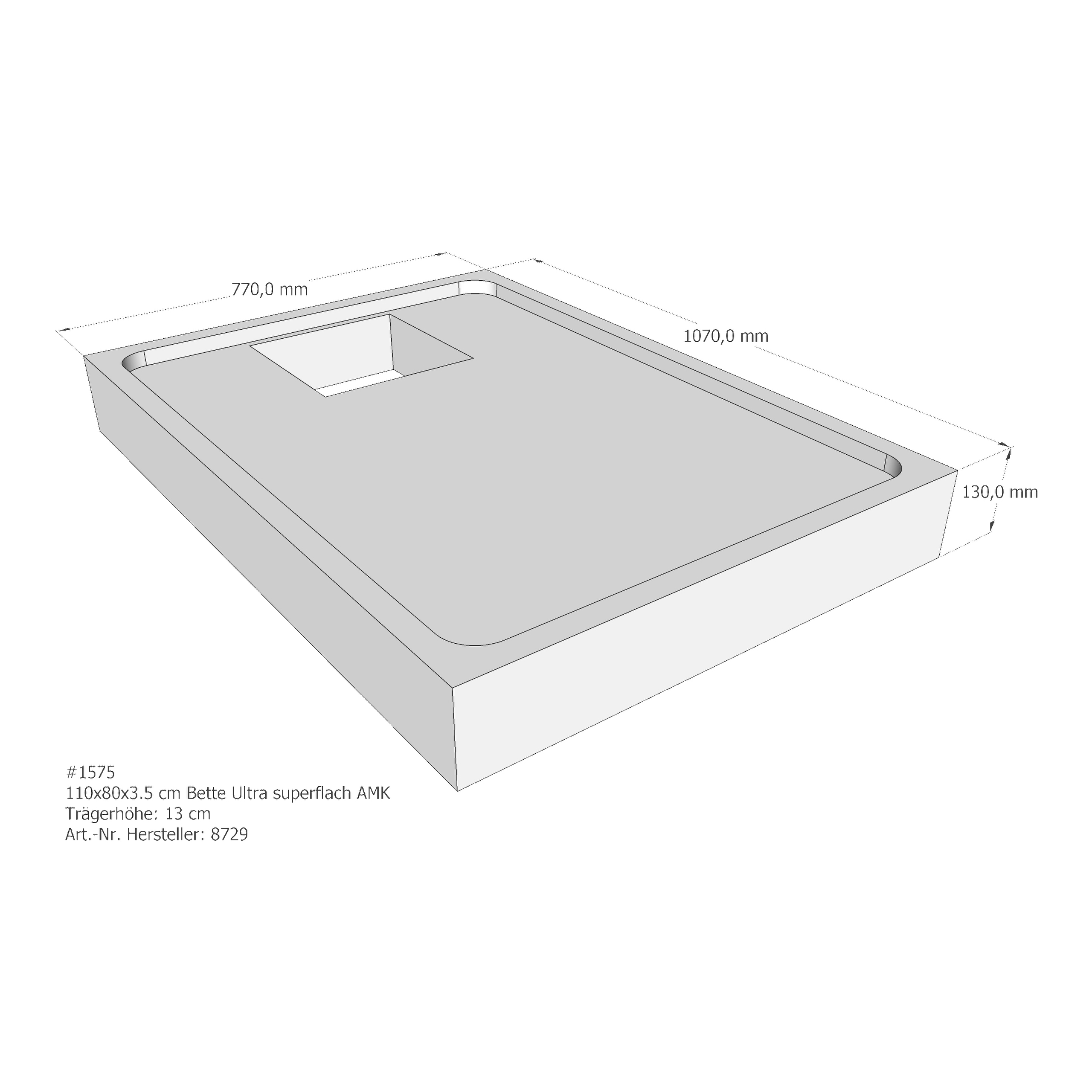 Duschwannenträger für Bette Ultra (superflach) 110 × 80 × 3,5 cm Breite: 80 cm / Länge: 110 cm Duschwannenträger für Bette Ultra (superflach) 110 × 80 × 3,5 cm Breite: 80 cm / Länge: 110 cm