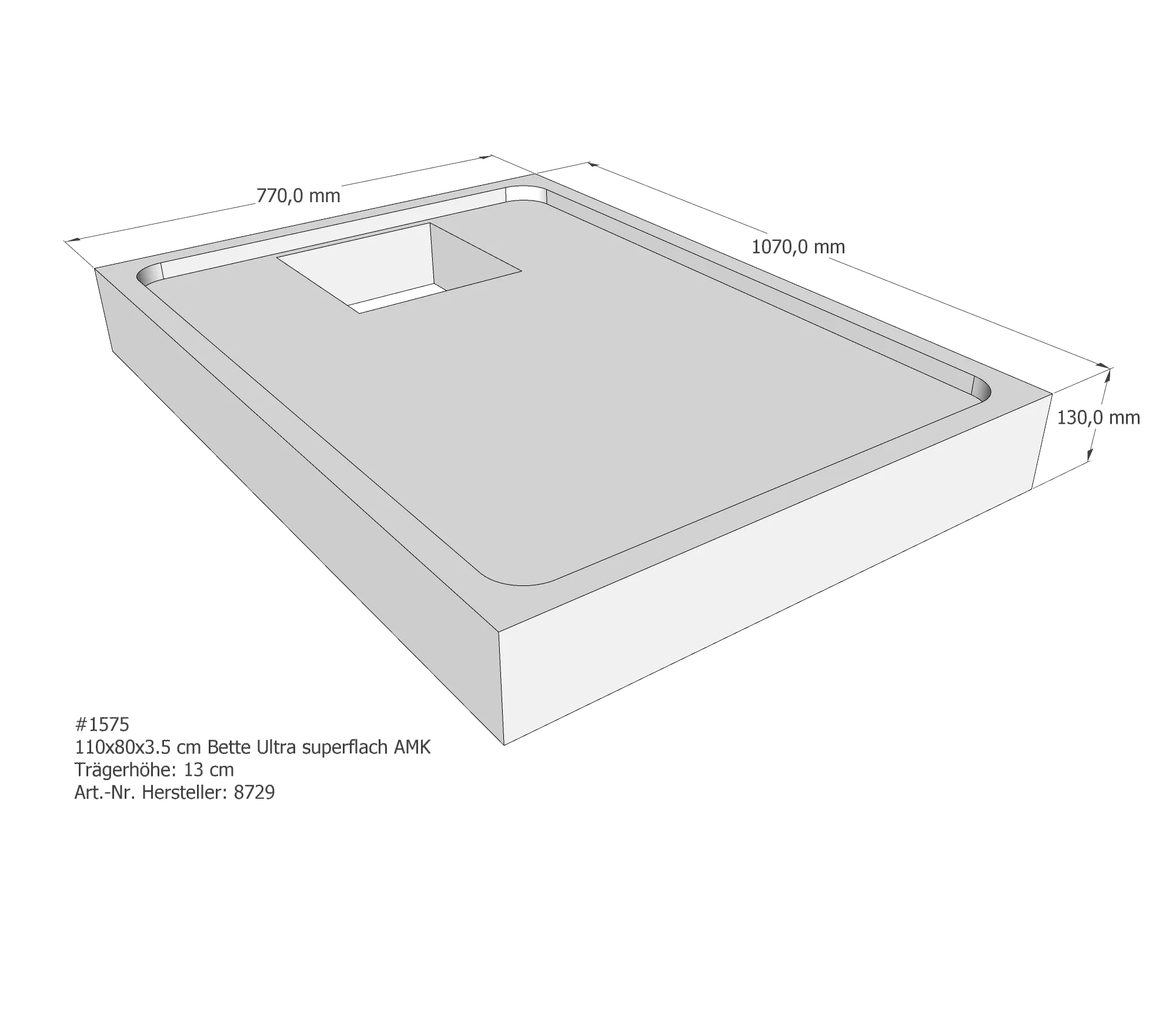 Duschwannenträger für Bette Ultra (superflach) 110 × 80 × 3,5 cm Breite: 80 cm / Länge: 110 cm Duschwannenträger für Bette Ultra (superflach) 110 × 80 × 3,5 cm Breite: 80 cm / Länge: 110 cm