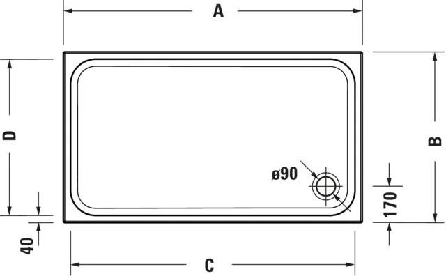 Duravit rechteck Duschwanne „D-Code“ 150 × 80 cm 