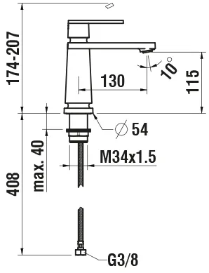 Laufen Einhebel-Waschtischmischer THE NEW CLASSIC, chrom, 130 mm Laufen Einhebel-Waschtischmischer THE NEW CLASSIC, chrom, 130 mm
