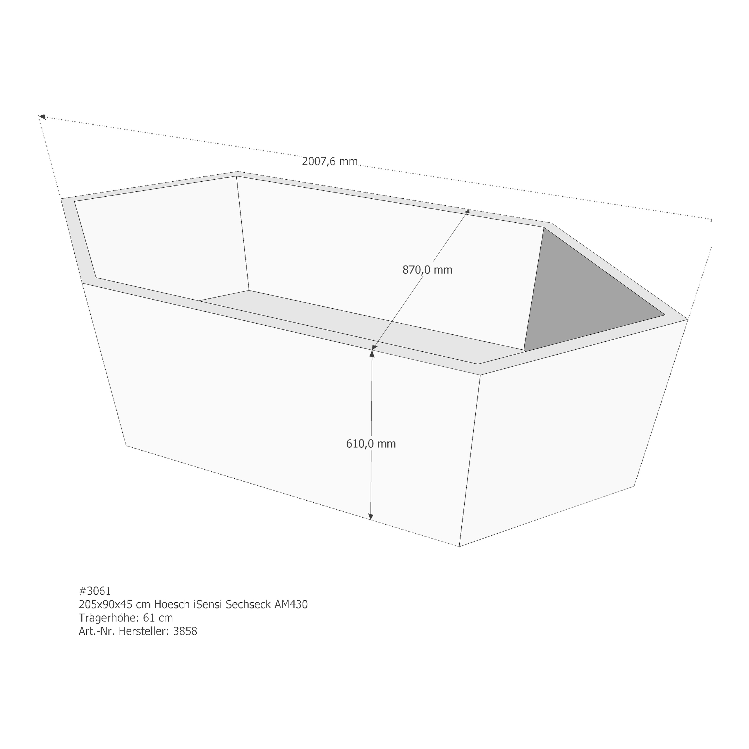 Badewannenträger für Hoesch iSensi 205 × 90 × 45 cm Badewannenträger für Hoesch iSensi 205 × 90 × 45 cm