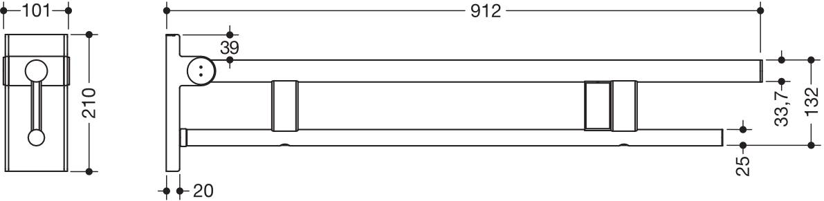 HEWI Stützklappgriff „System 900“