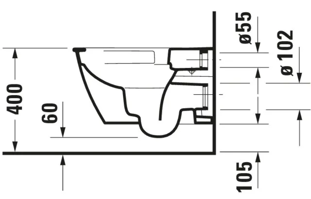 Wand-Tiefspül-WC „Darling New“ 36,5 × 34 × 54 cm, Befestigung verdeckt, ohne Spülrand