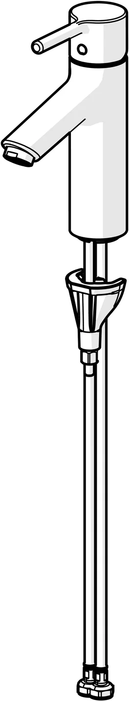 HansaVANTIS EHM Waschtischbatterie HansaVANTIS XL 5237 Chrom Pinhebel, Ausladung 114 mm