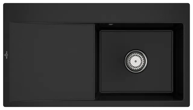 Villeroy & Boch flächenbündiges Küchenspülbecken „Subway Style“ 50 flat 880 × 490 × 220 mm, für Becken rechts in Chromite