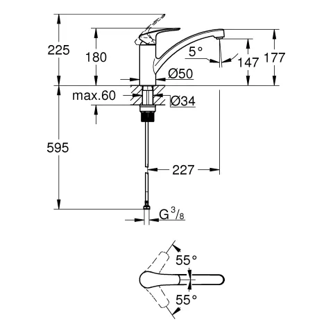 Einhand-Spültischbatterie Eurosmart 30506, Einlochmontage, flacher Auslauf, schwenkbarer Gussauslauf, Cradle to Cradle Certified(R) Gold, chrom Einhand-Spültischbatterie Eurosmart 30506, Einlochmontage, flacher Auslauf, schwenkbarer Gussauslauf, Cradle to Cradle Certified(R) Gold, chrom