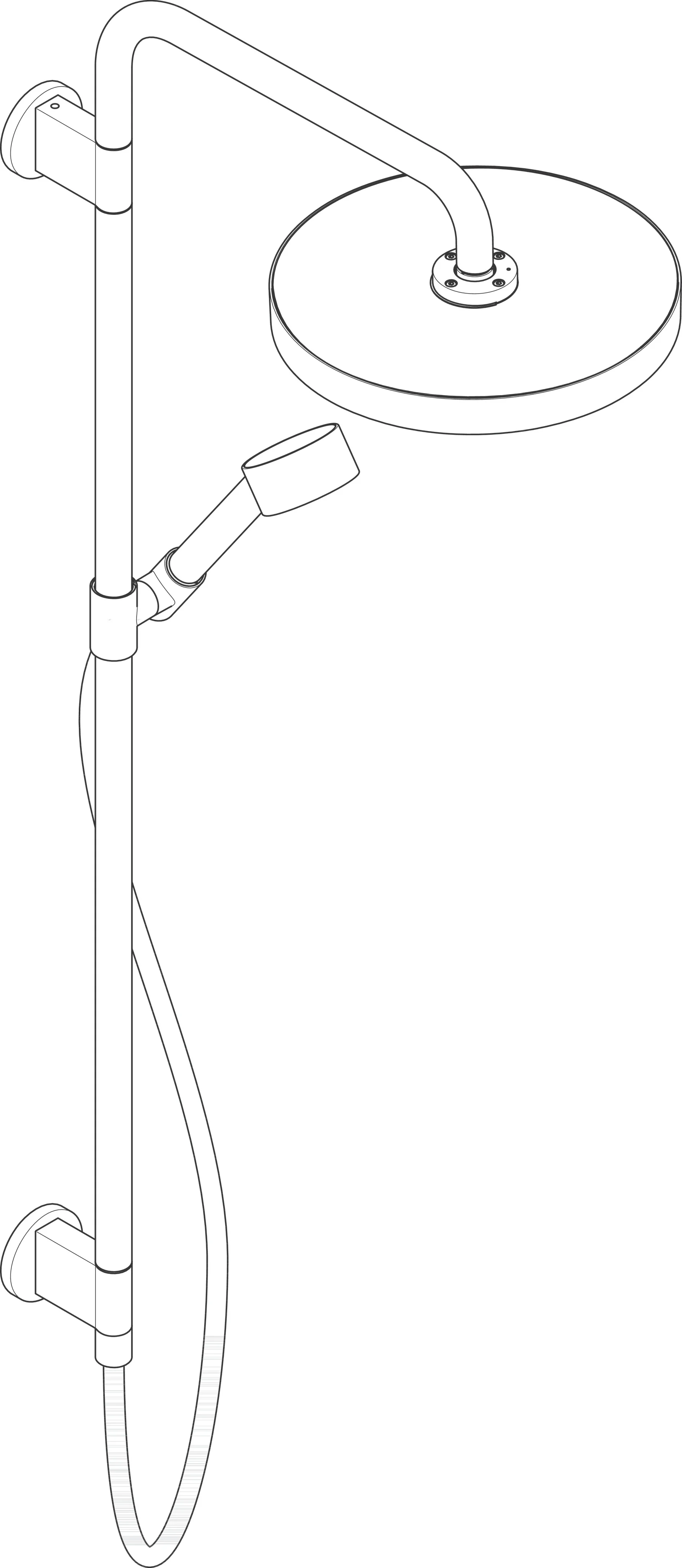 Hansgrohe AXOR One Showerpipe 280 1jet, Chrom, Unterputz, 280 mm Brausekopfgröße, PowderRain und Rain Strahlart, 2 Verbraucher, 3 bar max. Durchfluss 12,7 l/min