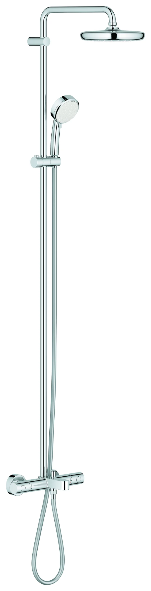 Duschsystem Tempesta Cosmopolitan System 210 26223_1, mit Thermostat-Wannenbatterie, Aufputz-Wandmontage, chrom