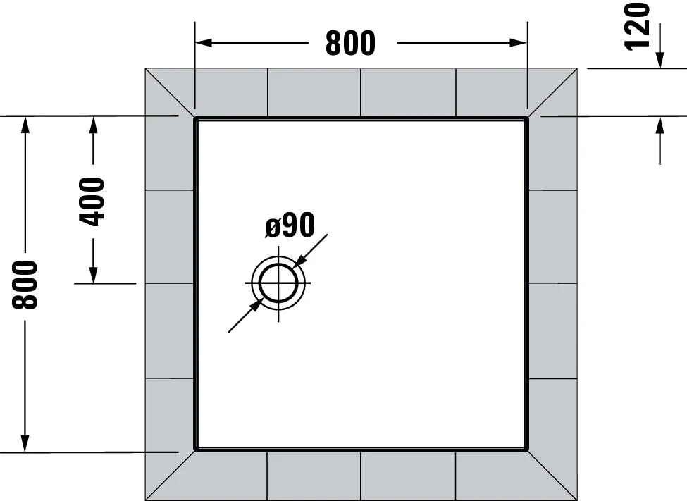 Duravit quadrat Duschwanne „Tempano“ 80 × 80 cm 