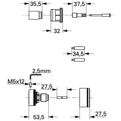 Grohe Verlängerungsset 27,5 mm Grohe Verlängerungsset 27,5 mm