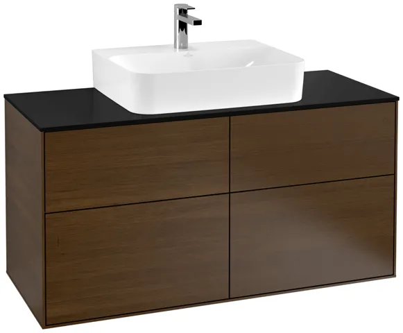 Villeroy & Boch Waschtischunterschrank „Finion“ für Schrankwaschtisch 1200 × 603 × 501 mm Walnut Veneer, für Becken mittig