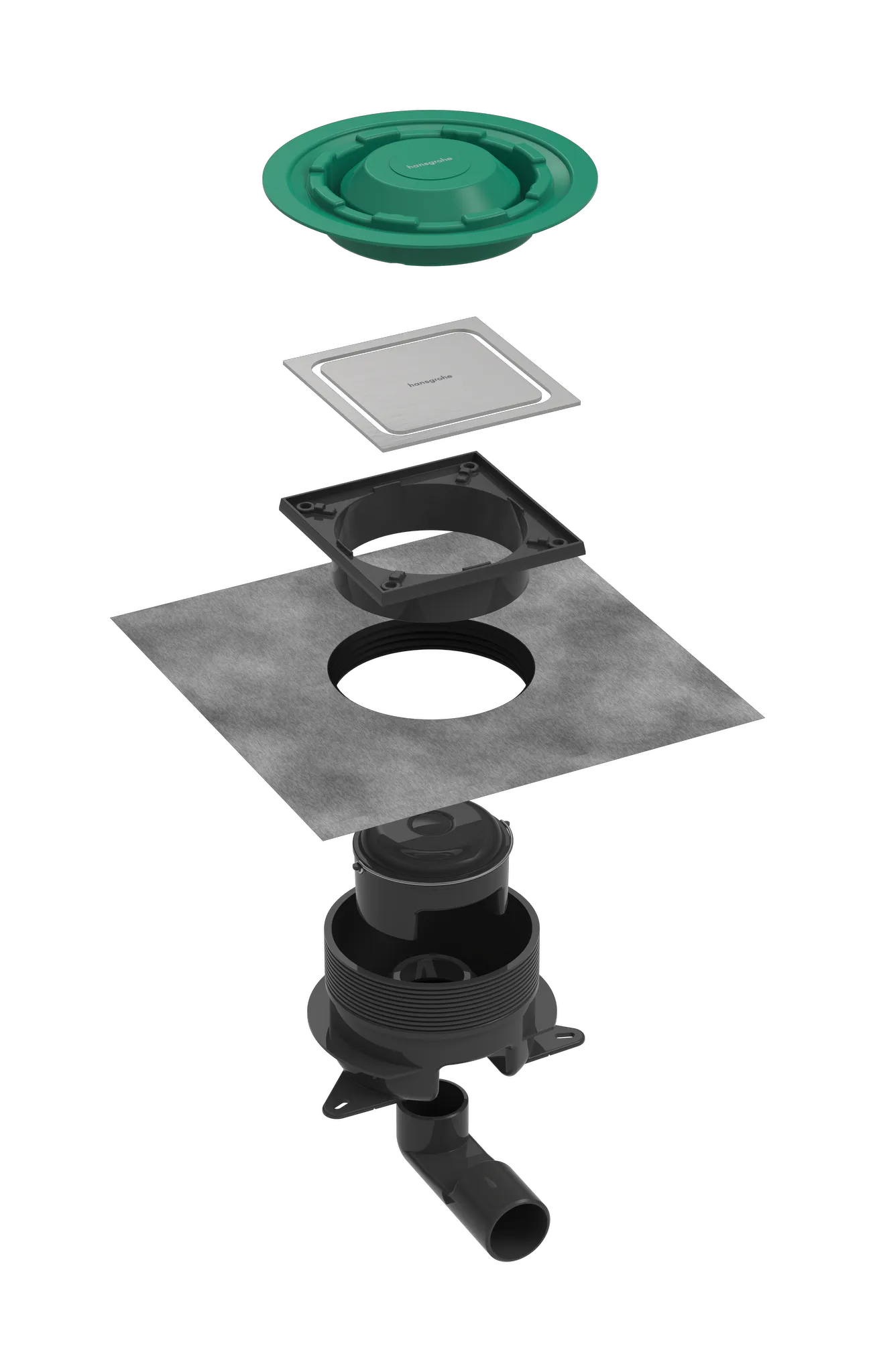 Hansgrohe RainDrain Spot Plus Komplettset Punktablauf 150⁄150, Edelstahl gebürstet Hansgrohe RainDrain Spot Plus Komplettset Punktablauf 150⁄150, Edelstahl gebürstet