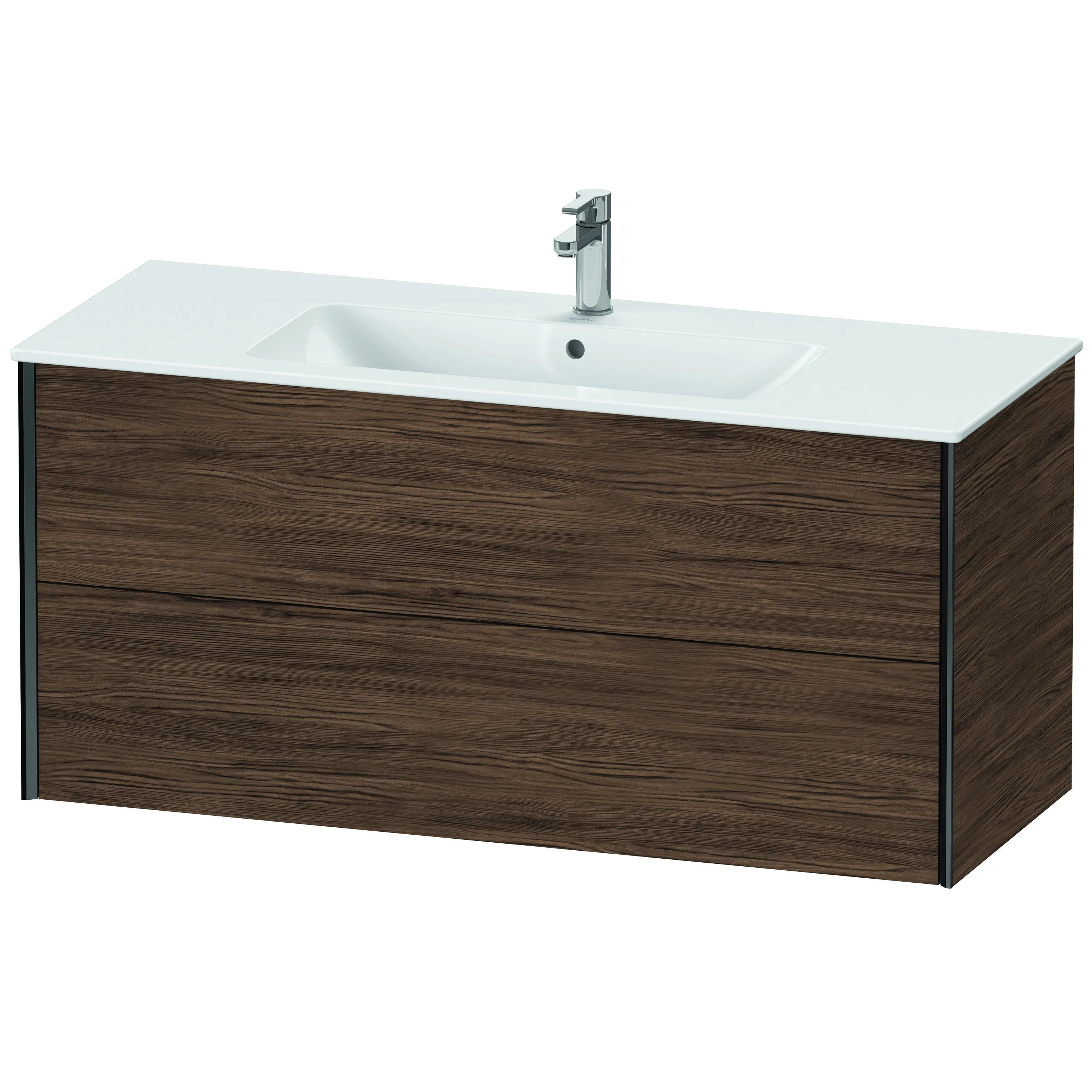 Duravit Waschtischunterschrank wandhängend „XViu“ 121 × 56 × 48 cm in Nussbaum Dunkel