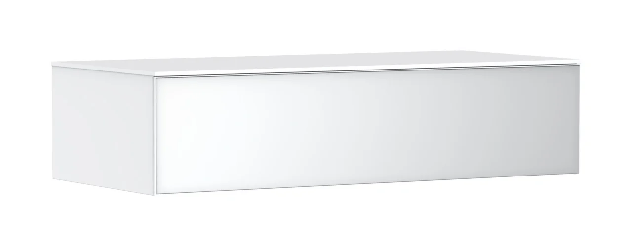 Hansgrohe Xevolos E Sideboard Mattweiß, 1180x550 mm, 1 Schubkasten, grifflos mit PushOpen und SoftClose, Wandmontage
