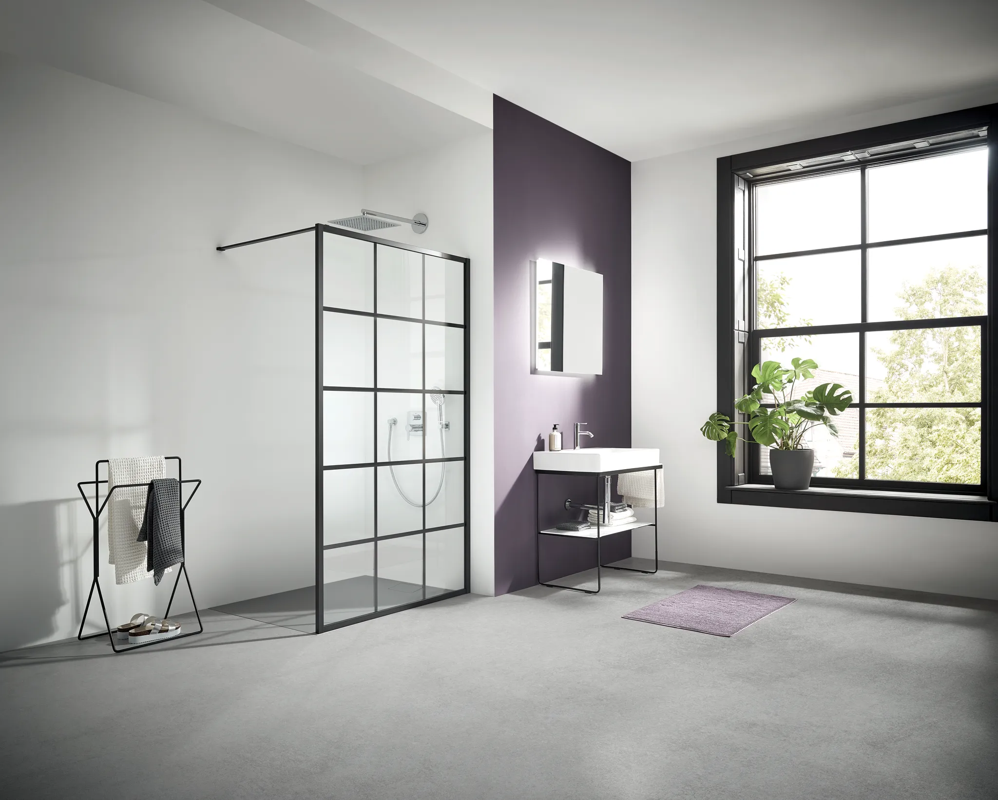 Kermi Duschdesign Walk-In-Duschkabine Dekor Print „WALK-IN XD“ BV: 1090 - 1110 mm WE: 1090 - 1110 mm H: 2000 mm