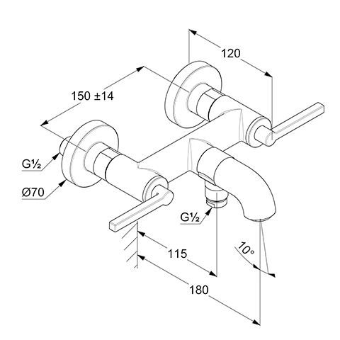 NOVA FONTE Wannenarmatur PURISTIC chrom NOVA FONTE Wannenarmatur PURISTIC chrom