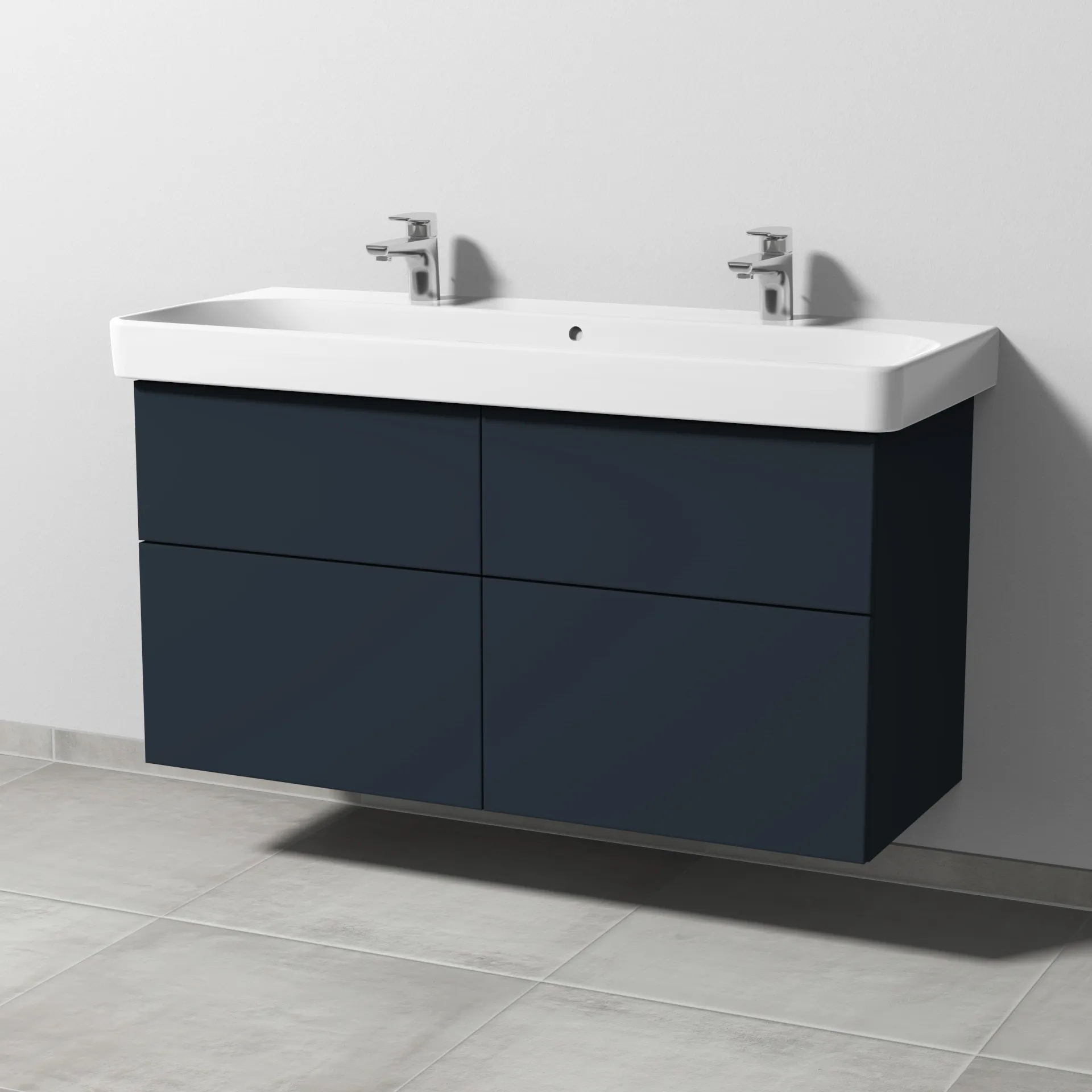 Sanipa Waschtischunterschrank „3way“ 1130 × 593 × 442 mm in Marine (matt), mit Hahnlochbohrung Sanipa Waschtischunterschrank „3way“ 1130 × 593 × 442 mm in Marine (matt), mit Hahnlochbohrung