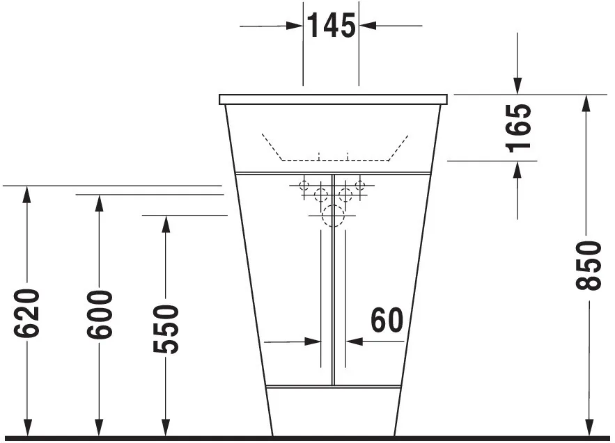 Einbauwaschtisch „Starck 1“, mit Überlauf, Hahnlochposition mittig Einbauwaschtisch „Starck 1“, mit Überlauf, Hahnlochposition mittig